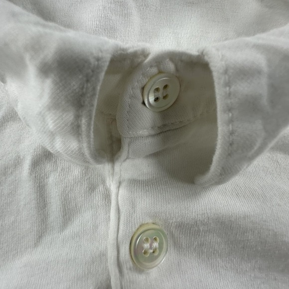 James Perse Shirt Mens Medium White Soft Jersey Polo Short Sleeve USA MSX337 - Picture 5 of 10